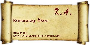 Kenessey Ákos névjegykártya